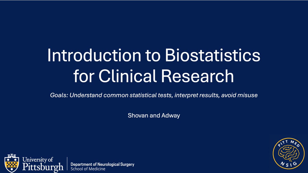 Pitt_NSIG's tweet photo. MS1 Flex Week going strong with an intro to stats workshop led by our MS2 students @shovanbhatia and @AdwayG! Paired with a hands-on demo of how to use Prism. Lots of engagement from our MS1s who are learning how to conduct clinical research

@PittNeurosurg @NitinAgarwalMD https://t.co/TXsQpwt6mQ