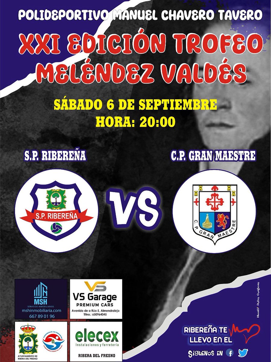 🏆 TROFEO MELÉNDEZ VALDÉS

Este sábado 6 de Septiembre tendrá lugar el último partido de pretemporada del equipo, se disputará el Trofeo Meléndez Valdés ante el CP Gran Maestre. 

🗓️ 6 Septiembre. 
🕒 20:00
🏟️ PM Manuel Chavero
🆚 CP Gran Maestre

💙No te lo pierdas 💙