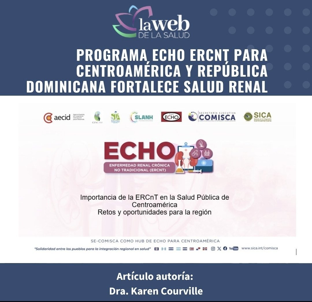 Presentamos el programa ECHO ERCnT para Centroamérica y República Dominicana, programa que fortalece la educación en salud renal! <a href="/Aecid_Guatemala/">Aecid Guatemala</a> <a href="/SECOMISCA/">SE-COMISCA / SICA</a> <a href="/MINSAPma/">Ministerio de Salud de Panamá</a> <a href="/SLANH_/">SLANH</a> <a href="/CENCAM_Official/">CENCAM</a> <a href="/SALTRA/">SALTRA</a>
➡️lawebdelasalud.com/echo-ercnt-par… iecho.org/public/program…