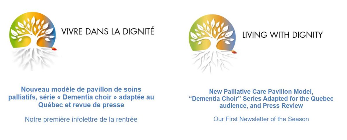 Nouveau modèle de pavillon de soins palliatifs, 
« Dementia choir » adaptée au Québec
▶️1ère infolettre de la rentrée
vivredignite.org/infolettre-4-s…
New Palliative Care Pavilion Model
“Dementia Choir” Adapted for the Quebec audience
▶️1st Newsletter of the Season
vivredignite.org/en/newsletter-…