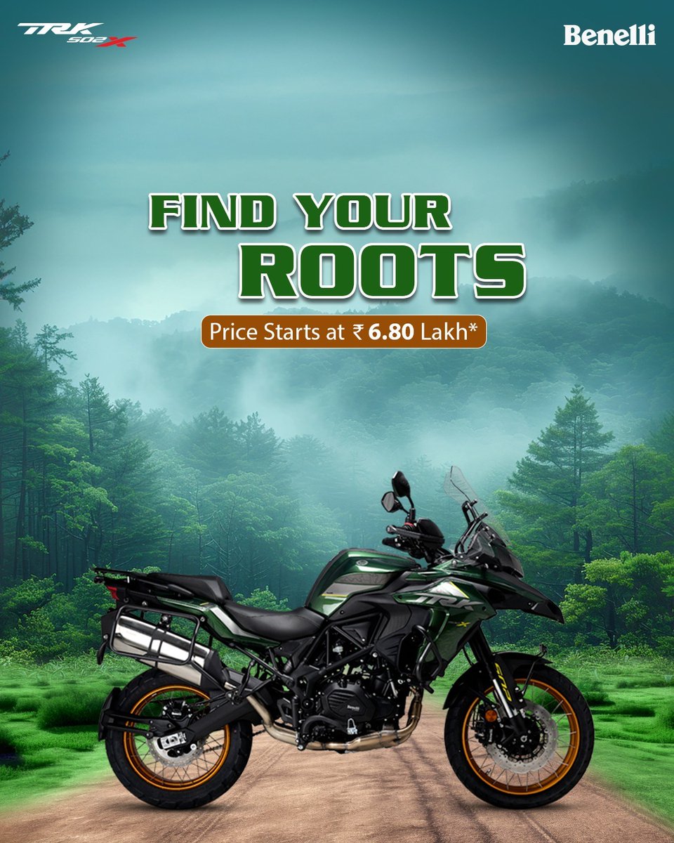 Chasing horizons made easy — the Benelli TRK 502X powers through every adventure with unstoppable spirit.
✔Price starts at ₹ 6.80 lakh*
✔EMI Starts from ₹ 8999/-
✔Book now at ₹ 10,000/-
For more details, Visit: india.benelli.com or call us: 7328903004
T&amp;C Apply*