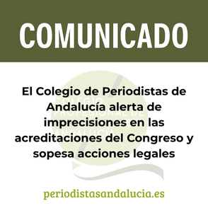 👉Colegio de Periodistas de #Andalucía alerta de imprecisiones en las acreditaciones <a href="/Congreso_Es/">Congreso</a>  y sopesa acciones legales para defender #periodistas y medios andaluces parlamentarios

periodistasandalucia.es/periodistas-ac… #SomosCPPA #PeriodistasdeAndalucia
