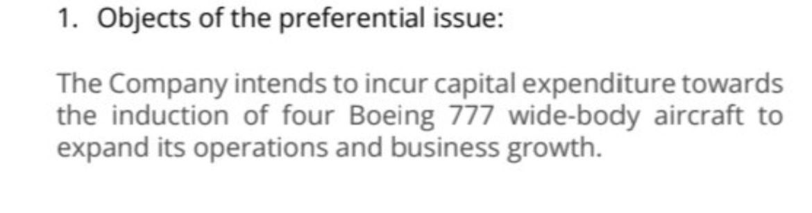 Afcom holding 
——————-

Reason for preferential and warrants-

To add 4 wide body aircraft 🔥

Earlier their plan was to add only 2 wide body aircraft. 

#DYODD