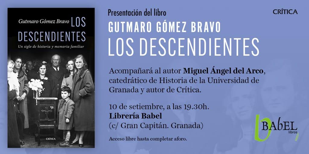 El próximo miércoles con Los Descendientes en Granada!!

Muchas gracias a
<a href="/MADelArcoBlanco/">MA Del Arco Blanco</a> , <a href="/Ed_Critica/">Editorial Crítica</a> y <a href="/babel_libros/">Babel Libros</a>