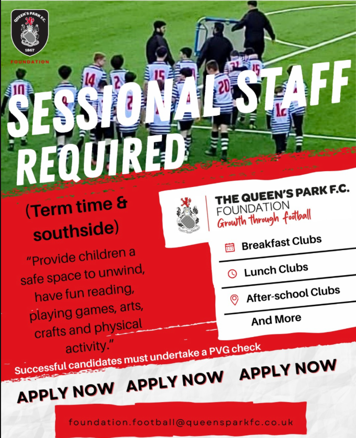 For more details, contact <a href="/QPFCinCommunity/">Queen's Park FC Foundation</a>