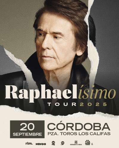 El sábado, 20 de septiembre, <a href="/RAPHAELartista/">𝗥𝗔𝗣𝗛𝗔𝗘𝗟</a> llega la Plaza de Toros Los Califas de Córdoba con su nueva gira  #Raphaelísimo

No te quedes sin tu entrada y prepárate para una noche inolvidable!
redentradas.com/?entradas=&eid…