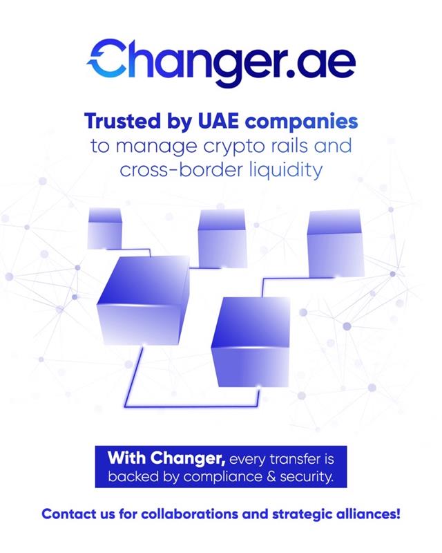 🚀 Trusted by UAE companies to power secure crypto rails and cross-border liquidity. 
With Changer.ae, every transfer is backed by compliance, security, and speed. 🌍💸

#ChangerAE #CryptoRails #DigitalAssets #Fintech #Innovation #UAE
