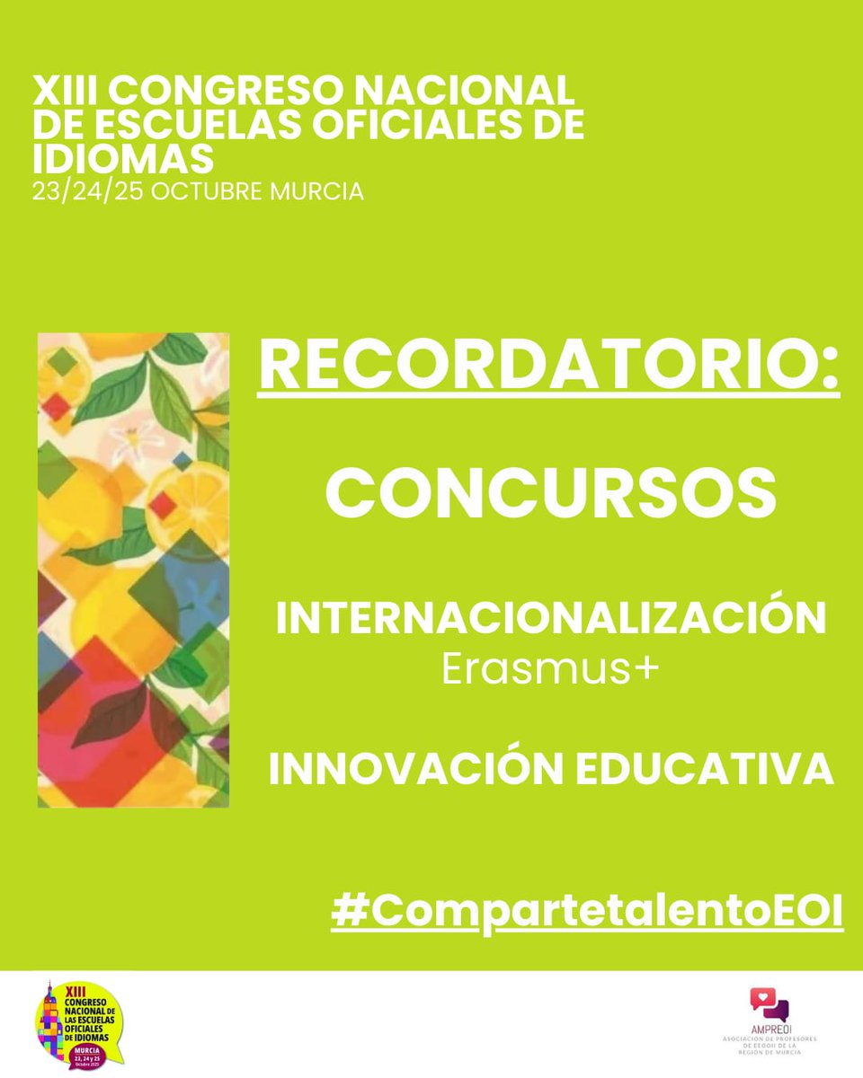 📣 Retomamos la organización de nuestro momento #eoista con este recordatorio. #compartetalentoEOI 🌟Plazo: 30 sept. Info: xiiicongresonacionaleoi.com/static/upload/…