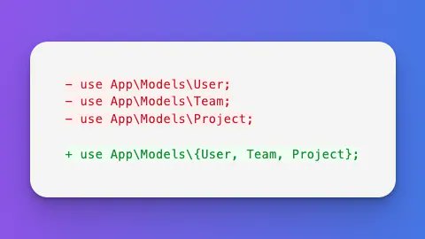 laravelbackpack's tweet image. #Laravel and #PHP Tip
Did you know… you can import multiple classes from a single namespace like this👇
Way cleaner, right? 😁