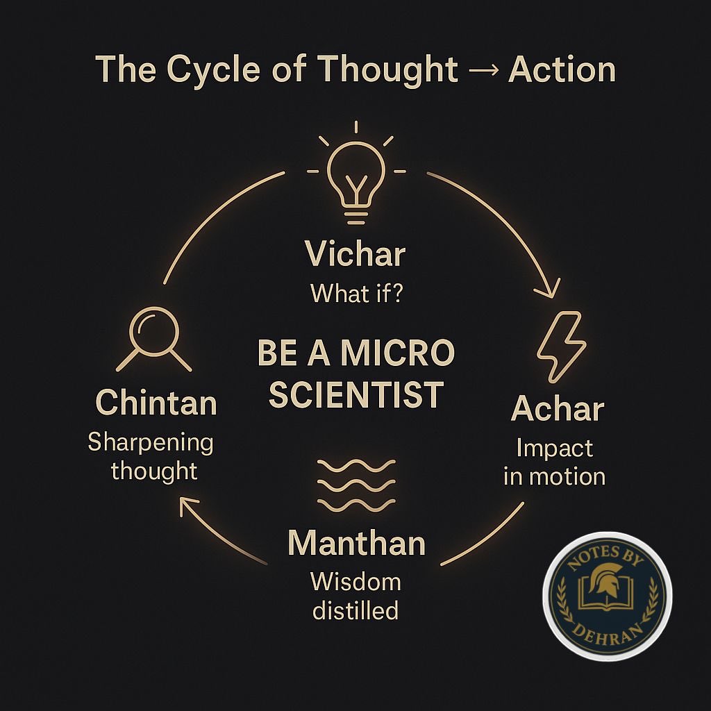 DehranNotes's tweet image. Vichar, Chintan, Manthan, and Achar: A Step-by-Step Guide

Introduction

In today&apos;s world, getting answers is easier than ever, thanks to the internet and AI-powered tools. However, the real challenge lies in asking the right questions. This article explores the process of…