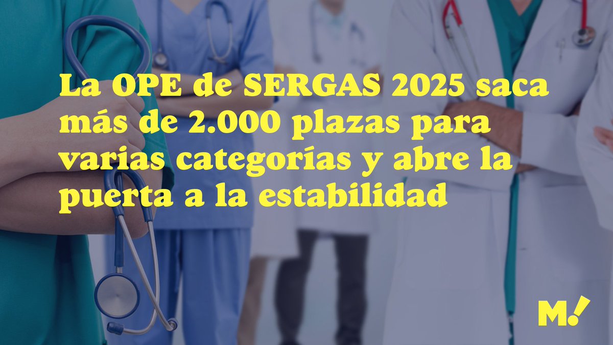 ¡Atención! 🚨 El SERGAS convoca más de 2.000 plazas de empleo público. Una oportunidad única.
✅ Plazo de inscripción: hasta 15/10/2025
✅Categorías: TCAE, Celador/a, Auxiliar Administrativo/a, etc.
➡️ mundopositor.info/sergas-2025/
#Oposiciones #SERGAS