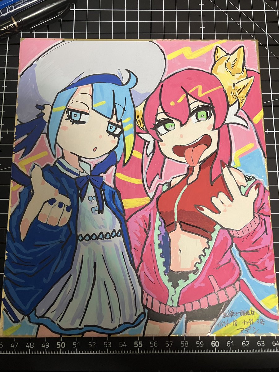 強謙イベにて頒布予定の色紙②
Live⭐︎Twin キスキル&amp;リィラ
