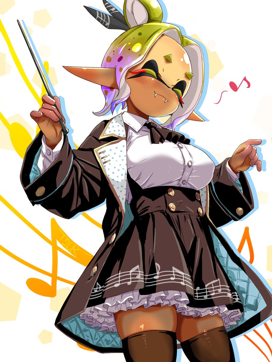 練習絵。
クラシックの日。
ウツホちゃんさんに指揮棒を握らせてはいけない気がします。
テンポが遅いのじゃ！！とか言いながら振り回してピシャゲリそう。