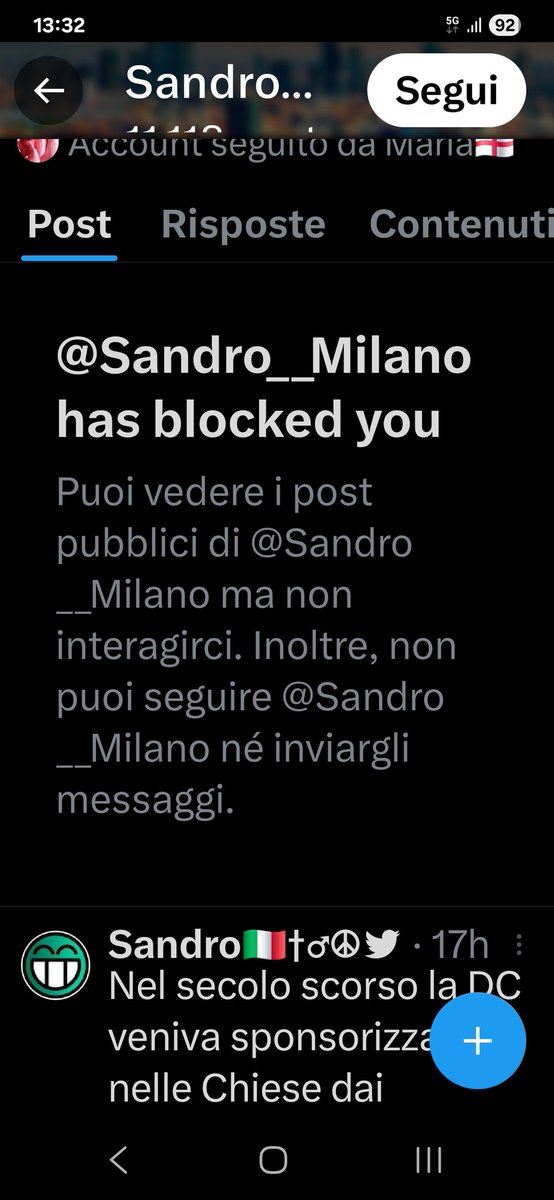 Non posto tutti i bloccaggi, mi limito a quelli che si reputano (da se stessi) degli intellettuali, ma alla prima obiezione non sanno replicare e bloccano, embe' questo è il livello culturale..