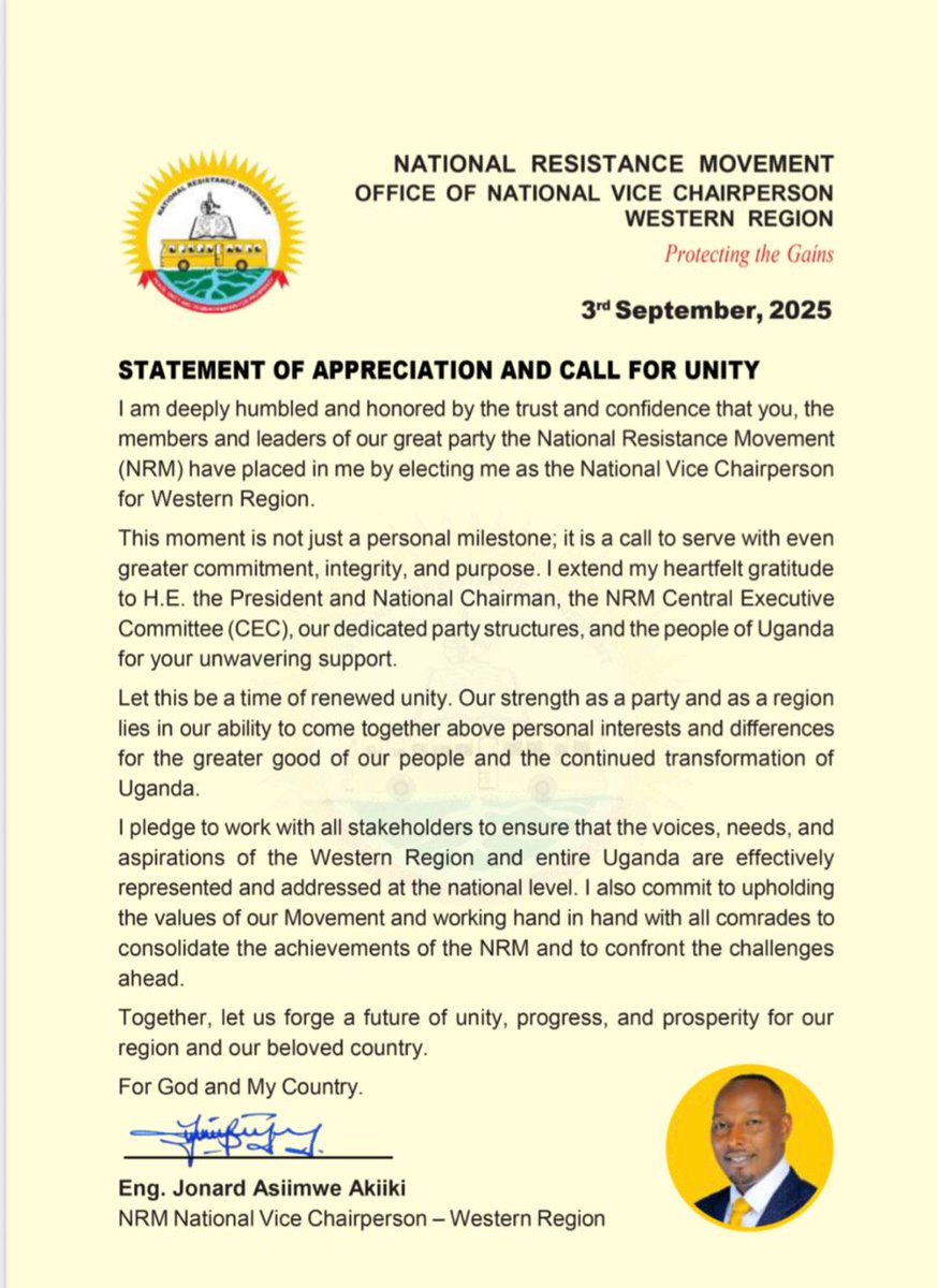 From my friend <a href="/EngJonard/">Hon. Eng Asiimwe Jonard.</a> Vice Chairman <a href="/NRMOnline/">NRM Party</a> Western region