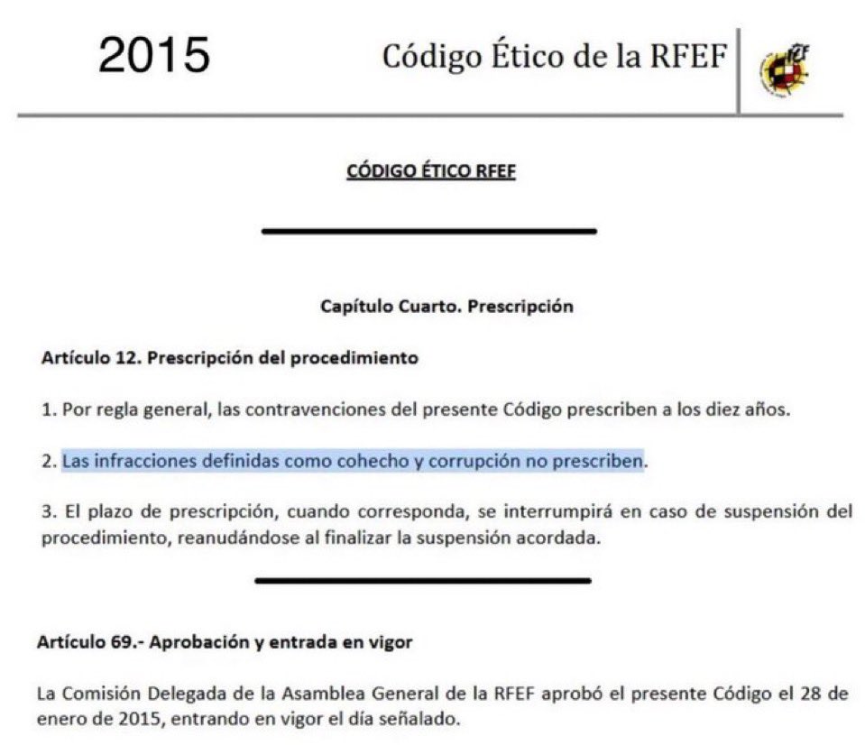 Aquí está la prueba irrefutable de que todos conocían los pagos del FCB a Negreira. 

Cambiaron el código ético de la RFEF e impidieron la sanción deportiva al FCB.