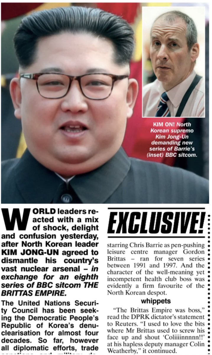 The new Viz has some bits by me in it, including this exclusive scoop on Kim Jong-un and Gordon Brittas. Out today!