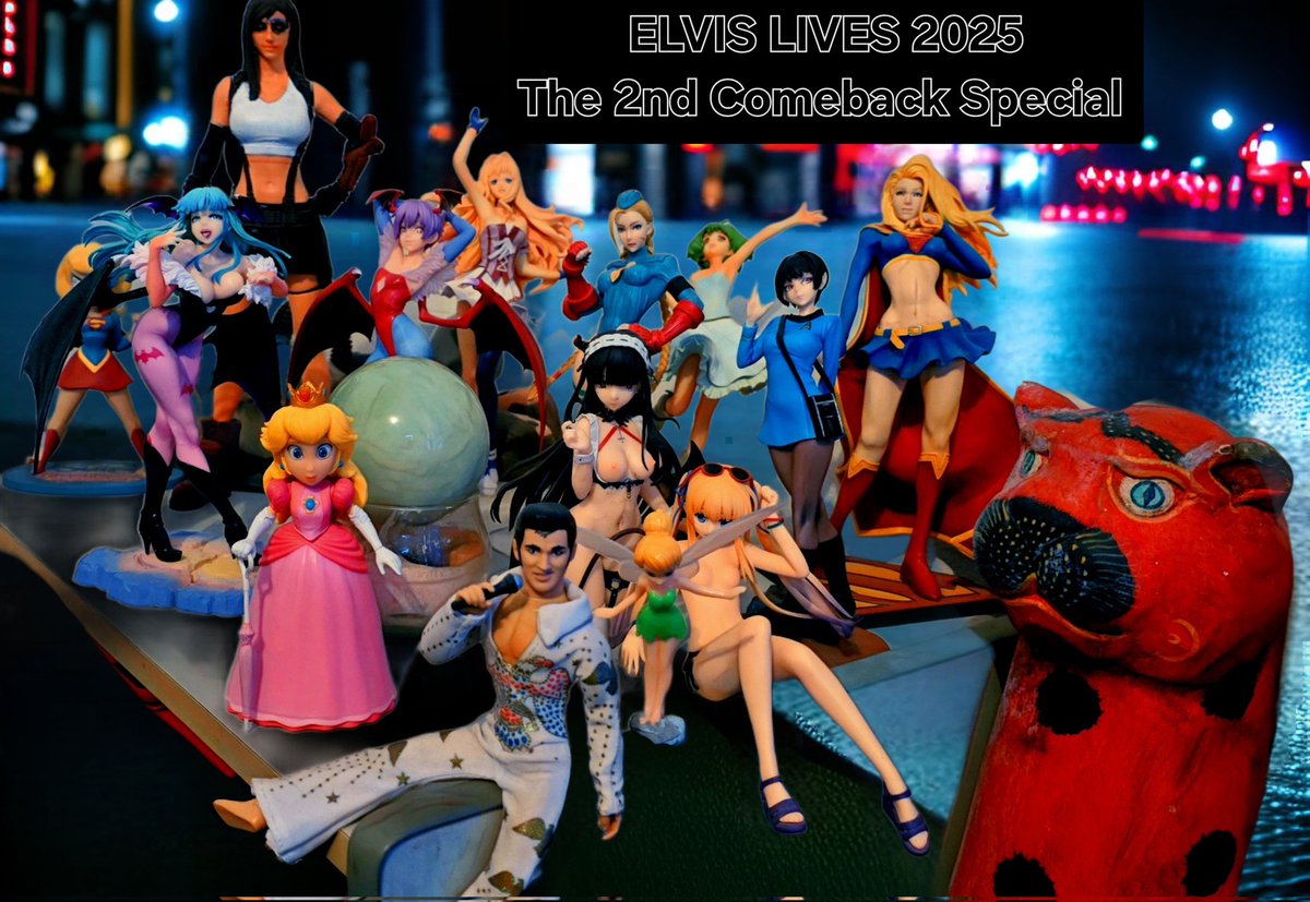 #ElvisPresley #CONCERTTOUR2025 #Playarts #FinalFantasy #StreetFighter #Darkstalkers #PrincessPeach #tinkerbell #StarTrek #MACROSS展 
Elvis has been sitting on the edge of my old desk &amp; his female fans have flocked!. Kotobukiya's Bishoujo Star Trek Gal Spock looks amazing.