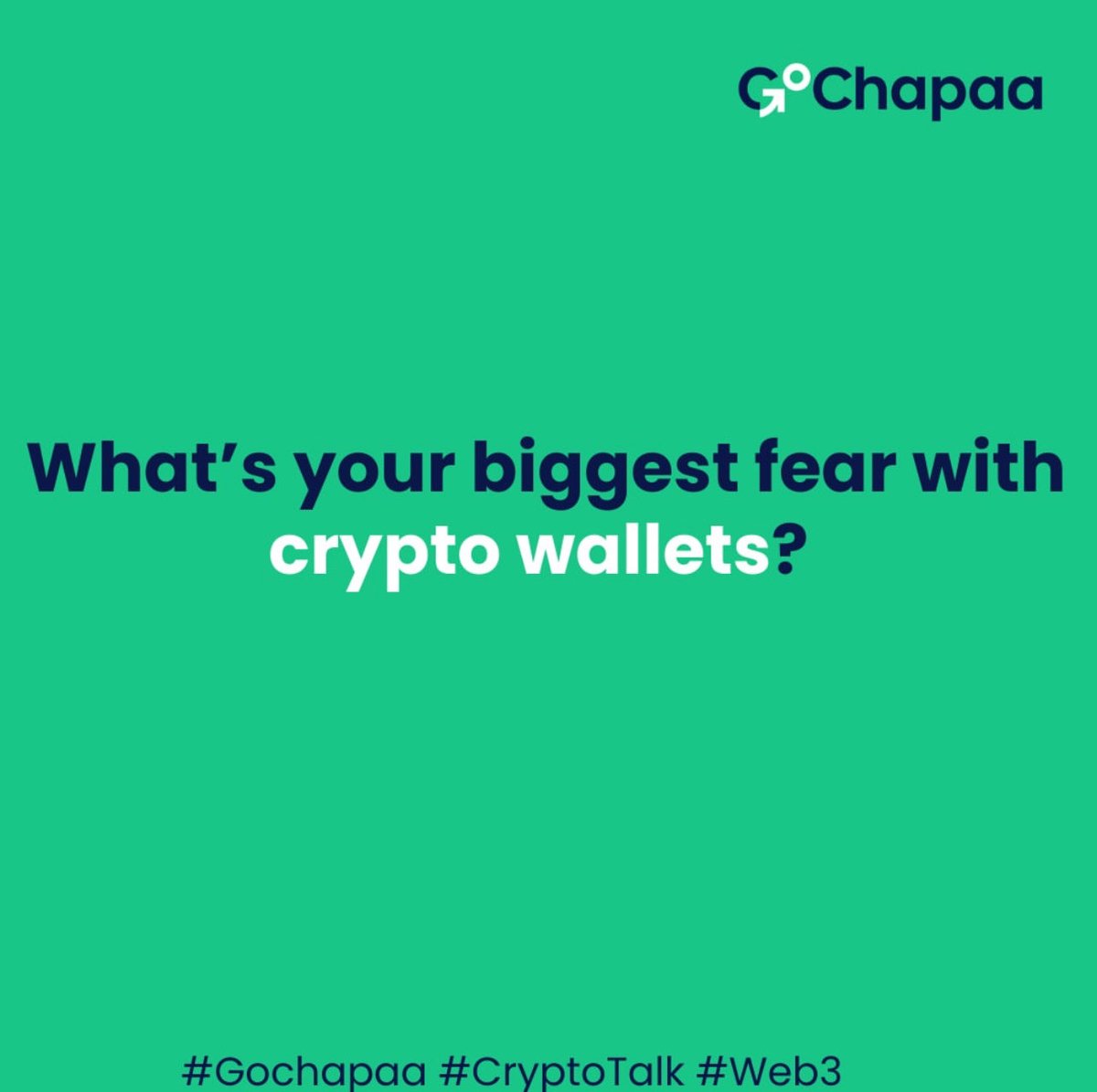 GoChapaa Official (@gochapaa) on Twitter photo What’s your biggest fear when it comes to crypto wallets? 
🔑 Losing your keys?
💻 Getting hacked?
📤 Sending to the wrong address?
We’ve all been there (or had a close call). Drop your story or fear in the comments 👇
Let’s talk wallet anxiety.
#cryptotalk #web3 #gochapaa What’s your biggest fear when it comes to crypto wallets? 
🔑 Losing your keys?
💻 Getting hacked?
📤 Sending to the wrong address?
We’ve all been there (or had a close call). Drop your story or fear in the comments 👇
Let’s talk wallet anxiety.
#cryptotalk #web3 #gochapaa