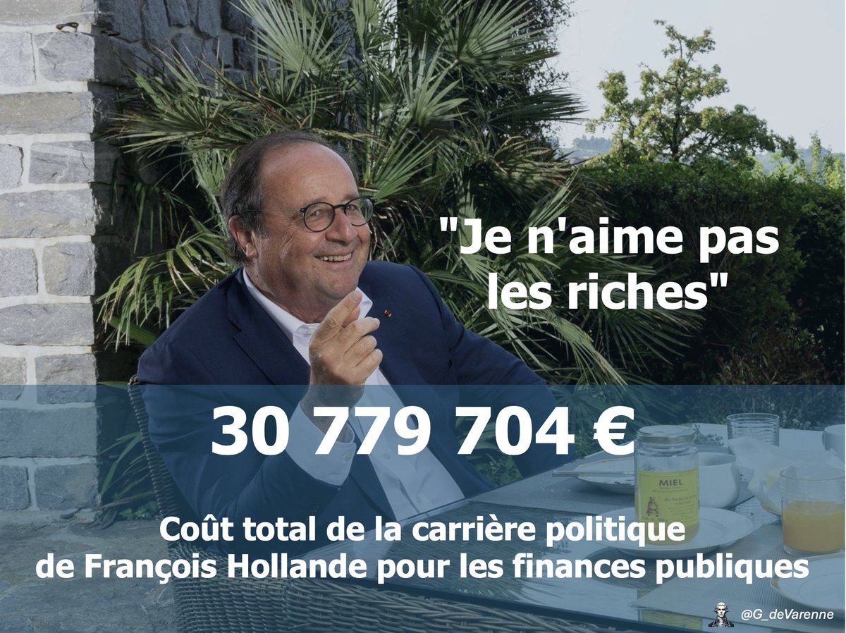 🔴💸 François Hollande : une carrière politique à plus de 30 M€ pour le contribuable français.

Détails du coût d’un maître cumulard par poste ⬇️