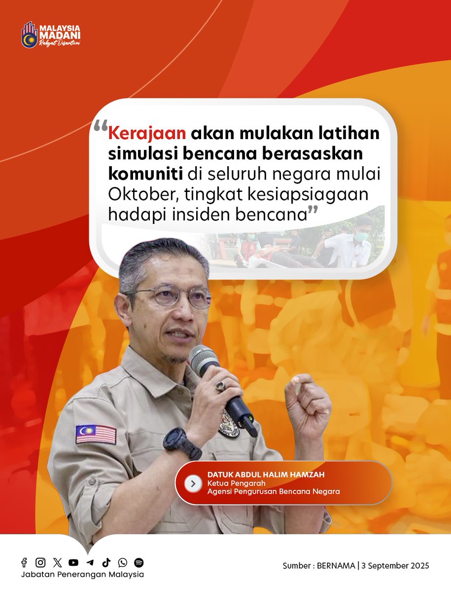 🏢 Inisiatif ini dilaksanakan bersama Jabatan Mineral dan Geosains, MetMalaysia, JKR, JPS serta jawatankuasa pengurusan bencana di peringkat negeri &amp; daerah.

⚠️ Kerajaan mengambil langkah proaktif untuk meningkatkan kesiapsiagaan.

#RancakkanMADANI
#MADANIBekerja
#TaatSetia
