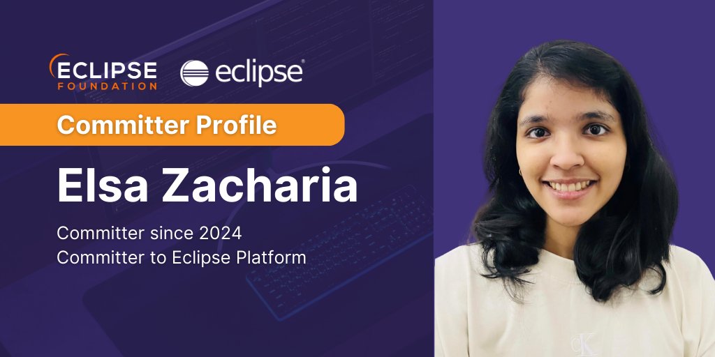 EclipseJavaIDE's tweet image. 👩💻 From student to shaping one of the largest open source developer platforms. Meet Elsa Zacharia, an IBM developer who began contributing to the Eclipse Platform in 2023 and became a committer a year later.
Read about her journey in our newsletter: hubs.la/Q03GD7670