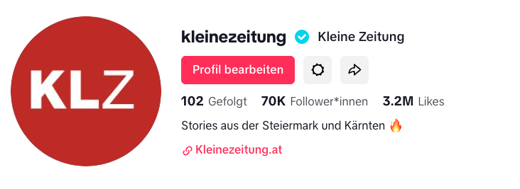 Schön. 70k auf TikTok.