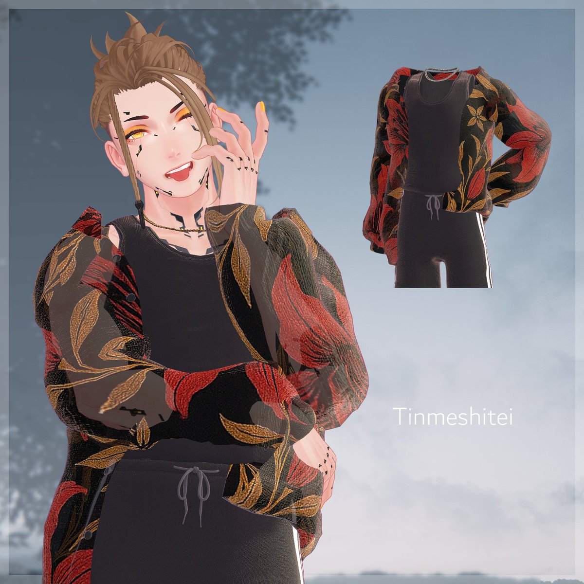 アバター衣装『Nocturnal ramble』リリースしました！
深夜にフラッとコンビニやドンキに行く服です

🎁リポストプレゼント🎁
・このポストをリポスト
・BOOTHの商品にいいね
以上で２名にプレゼント！
24時間後の今ごろに当選者発表！

↓リンクはツリーへ↓
よろしくお願いします！