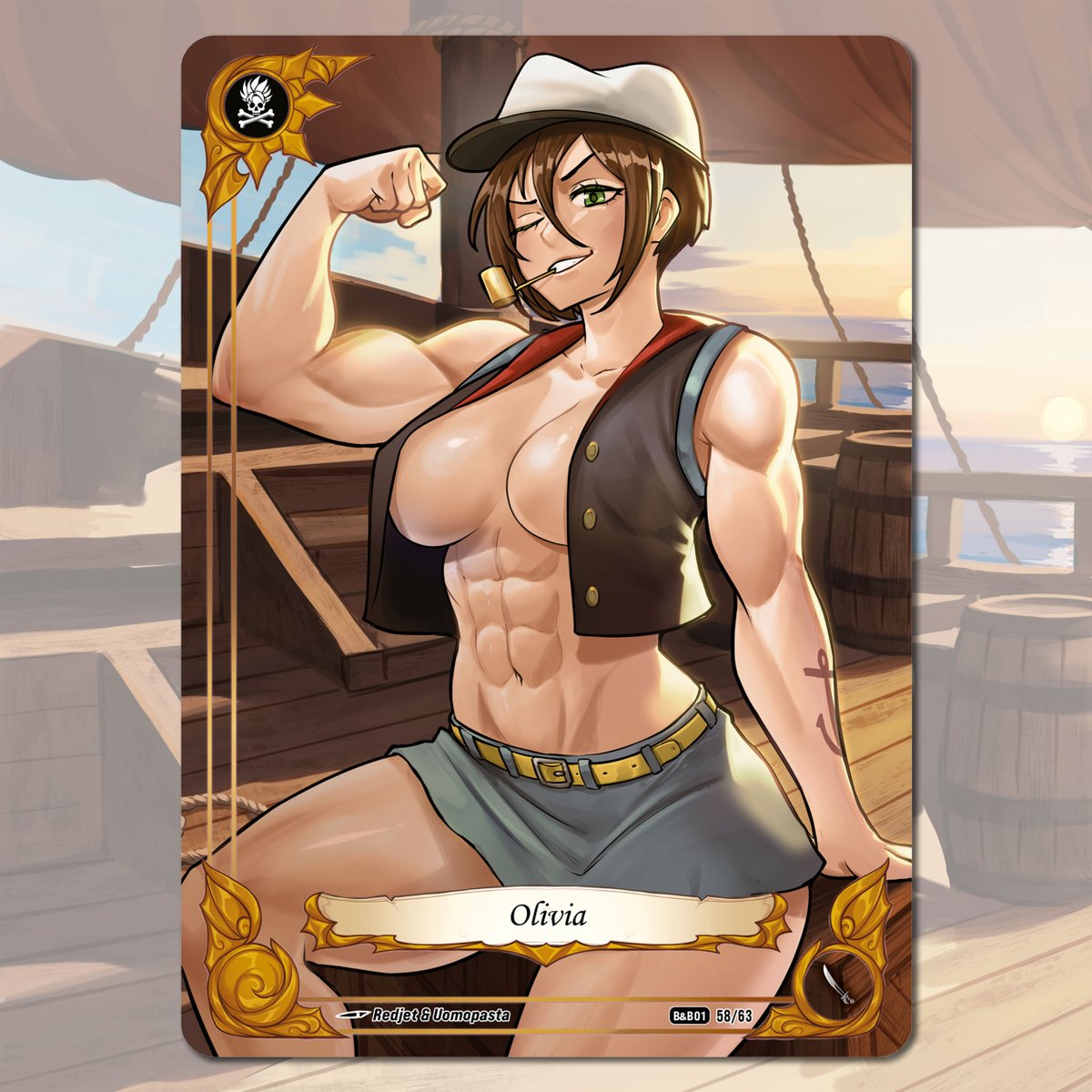 Too skinny to defend her parents when she was little, Oliviadedicated her life to bodybuilding so she would never feel weak again. Now, her body has become a weapon...
Illus. <a href="/redjet00/">Redjet</a> &amp; Uomopasta
&gt; kickstarter.com/projects/15951…