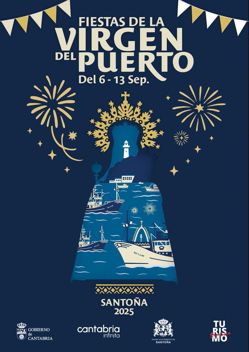 ConservasDMingo's tweet image. En Santoña ya se respira ambiente festivo. El 6 de Septiembre dan comienzo las Fiestas Patronales en honor a la Virgen del Puerto, una de las celebraciones más queridas por todos los santoñeses.
¡Felices fiestas de la Virgen del Puerto 2025! 💙⚓🐟
#Santoña #FiestasPatronales