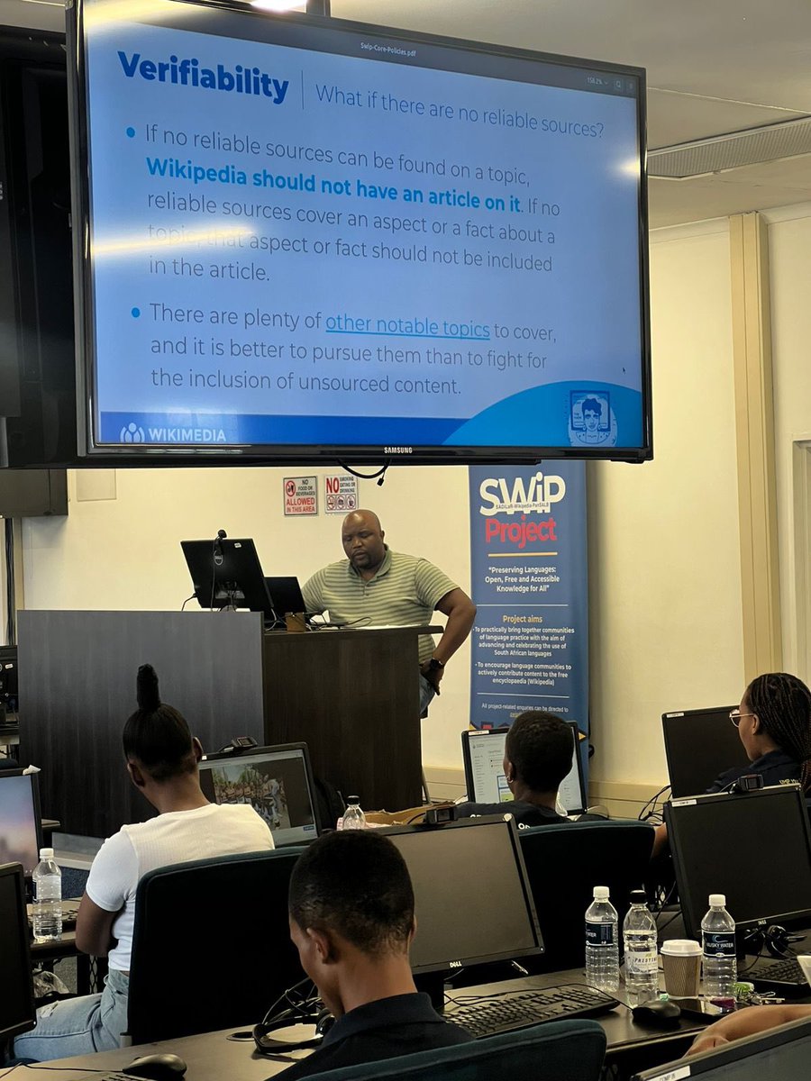 Day 1 of the SWiP Workshop at the <a href="/UniMpumalanga/">University of Mpumalanga</a> was a great success!Pa rticipants gained hands-on skills in contributing to Wikipedia while actively supporting the preservation &amp; visibility of our official South African languages.
<a href="/Wikimedia_ZA/">Wikimedia South Africa</a> <a href="/PanSALB/">Pan South African Language Board</a>