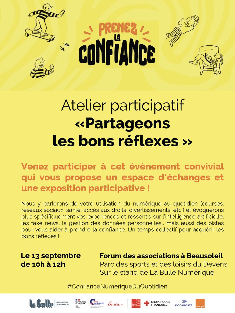 🌐 Et si on parlait numérique ?
Chez Orange avec #PrenezLaConfiance, nous agissons pour l'inclusion numérique car il doit être accessible à tous.
Rejoignez-nous poser vos questions, partager vos astuces sur des sujets comme :

Courses en ligne, prise de rendez-vous, réseaux