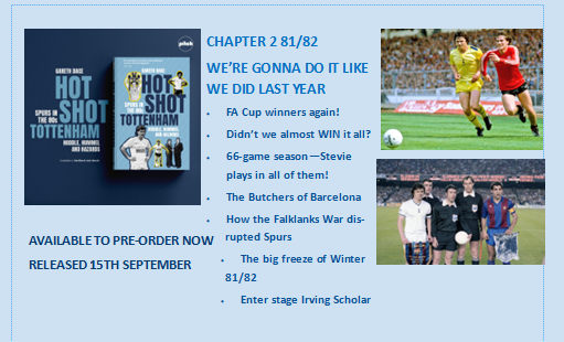 80s and 90s Spurs books (@garethdace) on Twitter photo Promoting Chapter 3 about the 81/82 season...featuring the memories of <a href="/danielwynne_/">Daniel Wynne</a> <a href="/Steve6Perryman/">Steve Perryman</a> <a href="/DarrylTelles/">Darryl Telles</a> <a href="/DavidMHa71/">David H</a>
Its covered in my new book out on 15 Sept - pre-order now - 90sspursbook.square.site Promoting Chapter 3 about the 81/82 season...featuring the memories of <a href="/danielwynne_/">Daniel Wynne</a> <a href="/Steve6Perryman/">Steve Perryman</a> <a href="/DarrylTelles/">Darryl Telles</a> <a href="/DavidMHa71/">David H</a>
Its covered in my new book out on 15 Sept - pre-order now - 90sspursbook.square.site