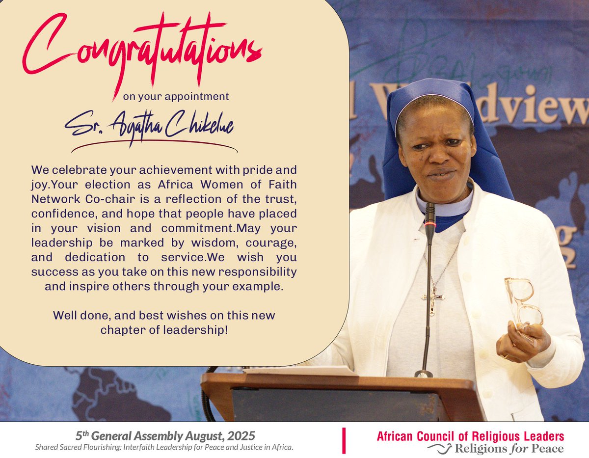 <a href="/acrl_rfp/">African Council of Religious Leaders</a> congratulates you on your election to leadership! A recognition of your dedication and vision. Wishing you wisdom and success in this new role.
#DifferentFaithsCommonAction
#FaithInAction