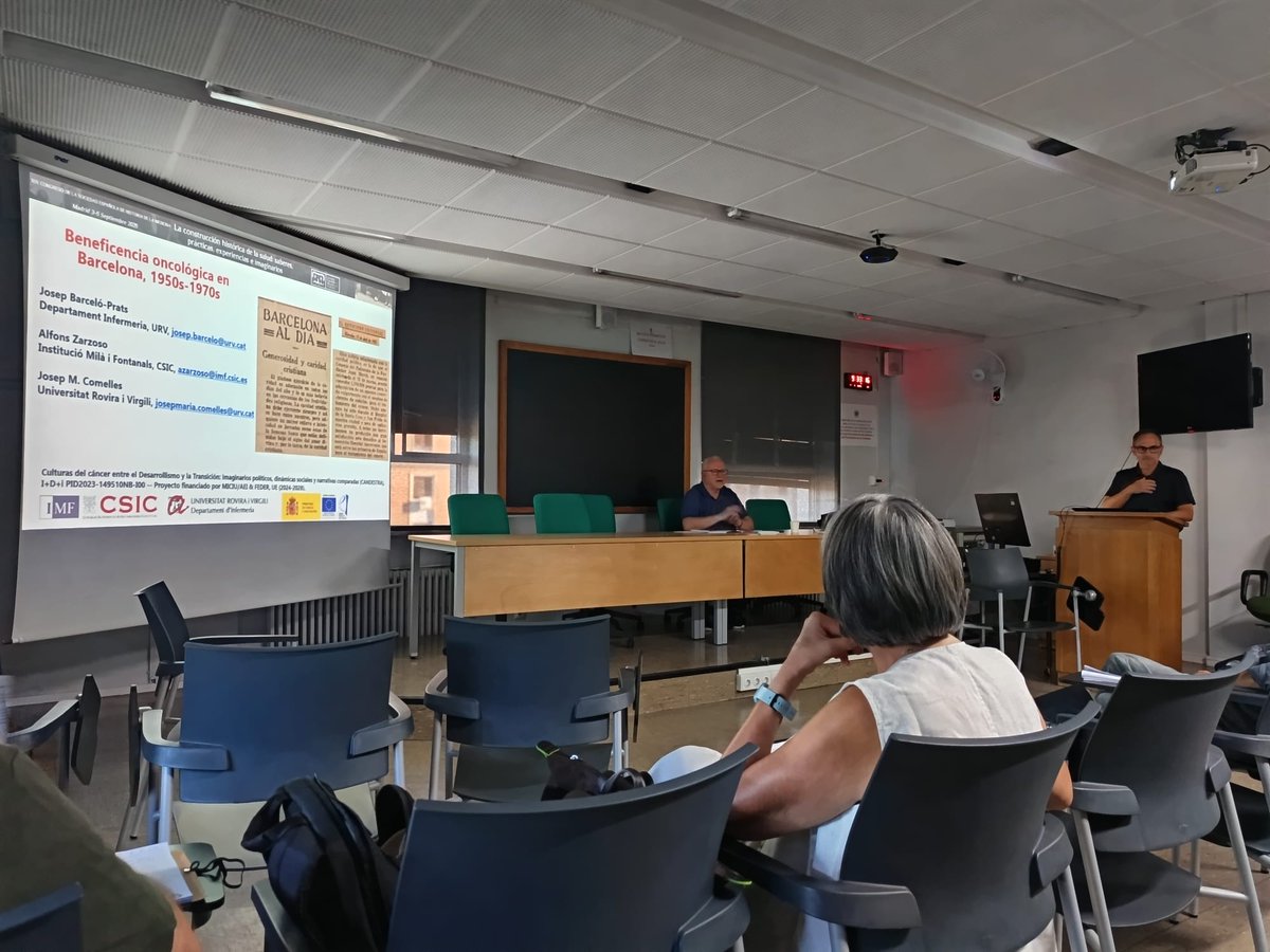 jbarceloprats's tweet image. El company, Dr. Alfons Zarzoso @imfcsic, presenta una comunicació al congrés de la @SEHMedicina, elaborada conjuntament amb el Dr.  Josep M. Comelles i jo mateix @MARC_URV @universitatURV, sobre &quot;La beneficència oncològica a Barcelona (1950-1970s)&quot;.