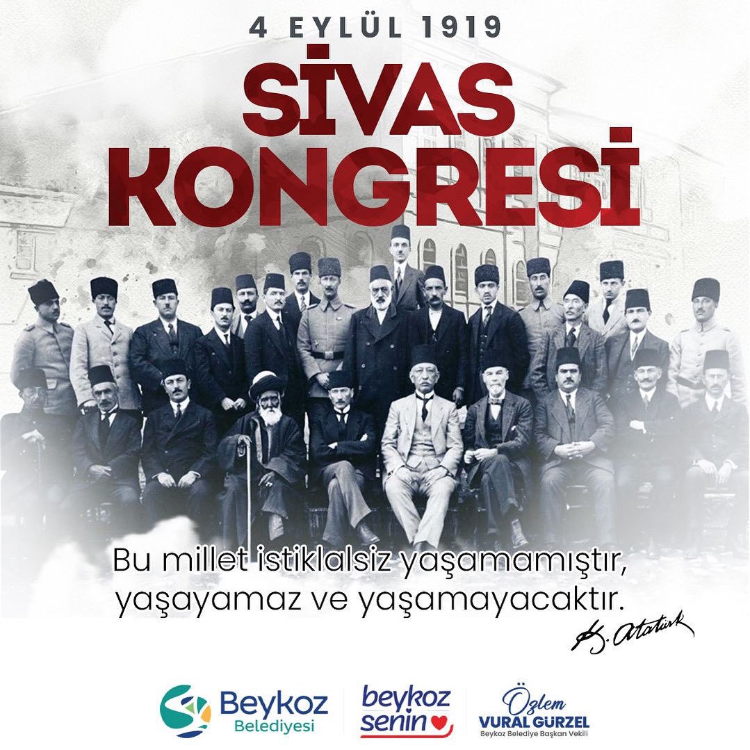 🇹🇷 Tam bağımsız Türkiye yolunda atılan en büyük adımlardan biri olan Sivas Kongresi’nin 106. yılında, milli iradeye ve halkın gücüne olan inancımızı bir kez daha yineliyoruz.
Gazi Mustafa Kemal Atatürk ve tüm kahramanlarımızı saygı ve minnetle anıyoruz.

#SivasKongresi
