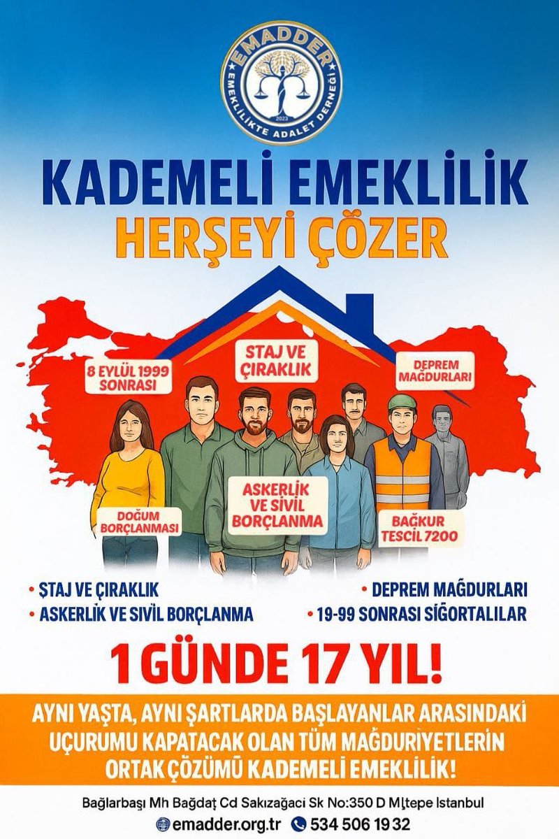 Goncagül Işık (@goncagul_44) on Twitter photo Bir tarih üzerinden yapılan ayrımcılık, toplumsal barışı zedeliyor.
08.09.1999 mağdurları için adalet vakti gelmiştir.
<a href="/EmadDernegi/">EMEKLİLİKTE ADALET DERNEĞİ ⚖️</a>
#KademeMeclisiBekliyor
<a href="/isikhanvedat/">Prof. Dr. Vedat Işıkhan</a> Bir tarih üzerinden yapılan ayrımcılık, toplumsal barışı zedeliyor.
08.09.1999 mağdurları için adalet vakti gelmiştir.
<a href="/EmadDernegi/">EMEKLİLİKTE ADALET DERNEĞİ ⚖️</a>
#KademeMeclisiBekliyor
<a href="/isikhanvedat/">Prof. Dr. Vedat Işıkhan</a>