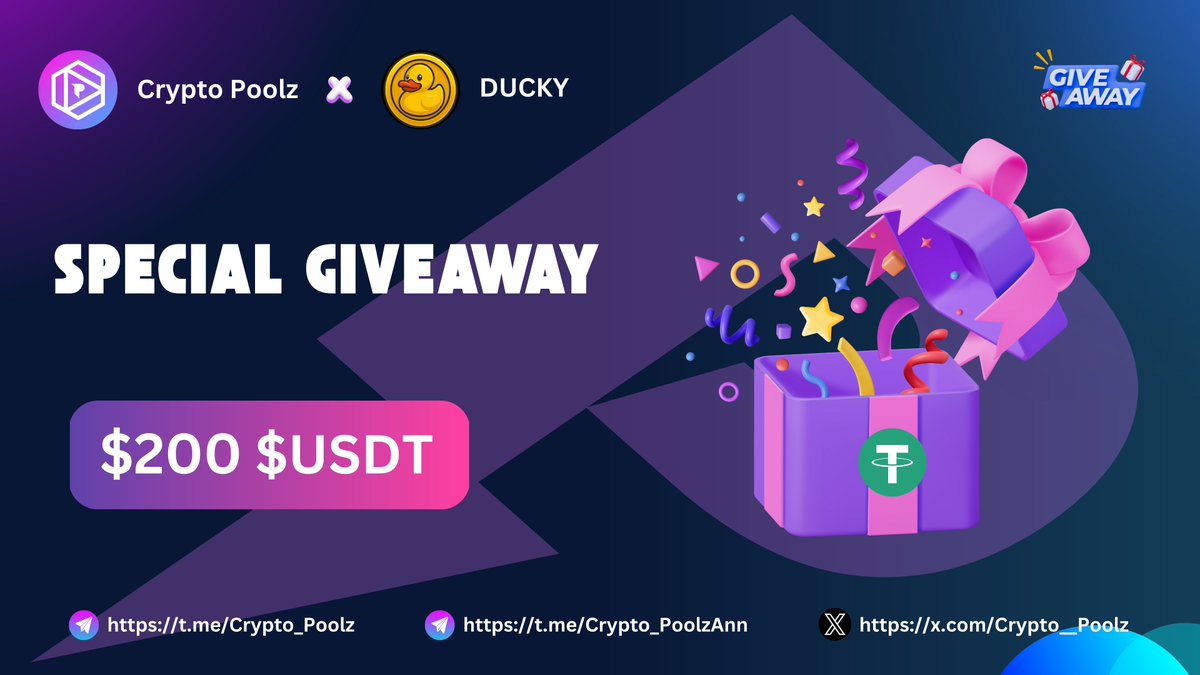 🥳Crypto Poolz x DUCKY

🏆 Prize Pool - $200 $USDT

To Enter
✅ Follow: <a href="/DUCKYTHEBRAIN/">DUCKY</a>
✅ Like &amp; RT
✅ Complete Taskon : rewards.taskon.xyz/quest/561338810

Don’t miss out — participate now and secure your chance to be the lucky winner! 🎁 🚀

#CryptoPoolz #Giveaways #DUCKY