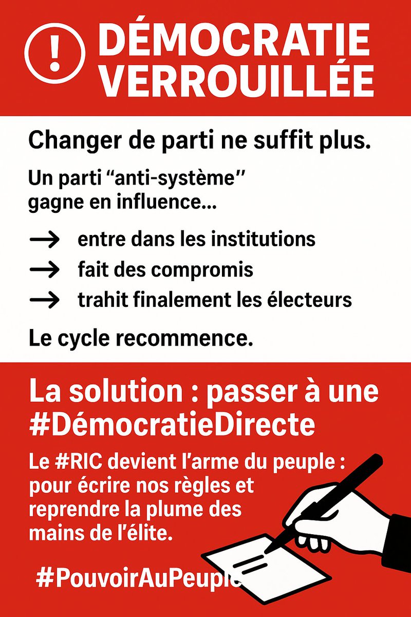 <a href="/BFMTV/">BFM</a> 🔥 Face à l’ineptocratie, rallumons la flamme d’un système juste : un pouvoir qui serve enfin le peuple, avec le #RIC et la #DémocratieDirecte comme armes citoyennes. 
<a href="/Etienne_Chouard/">Étienne Chouard</a> <a href="/RaulMagniBerton/">Raul MAGNI-BERTON</a> <a href="/espoirRIC2022/">Espoir RIC</a> <a href="/LabelRIC/">Label RIC</a> <a href="/Democratiedabor/">Démocratie d'abord</a> <a href="/Ellibec/">Paul Cébille</a> <a href="/S_Democratique/">Solution Démocratique | Parti politique</a>