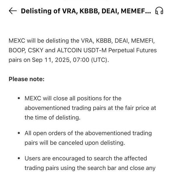 MEXC is going to delist $VRA futures, and in my opinion, that’s great news.

Less leverage = less noise.

Less speculation = more organic growth.

Less volatility = stronger long-term holders.

This clears the path for real adoption &amp; real value.