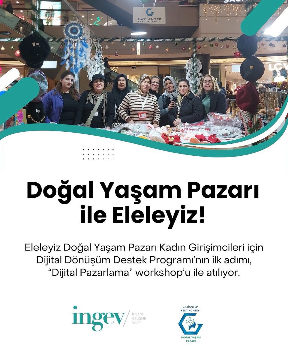 Doğal Yaşam Pazarı ile Eleleyiz!

Yerel üretimden dijital vitrine uzanan yolculuk başlıyor.

Eleleyiz Doğal Yaşam Pazarı Kadın Girişimcileri için Dijital Dönüşüm Destek Programı’nın ilk adımı, “Dijital Pazarlama” workshop’u ile atılıyor. Gaziantep Büyükşehir Belediyesi, Gaziantep