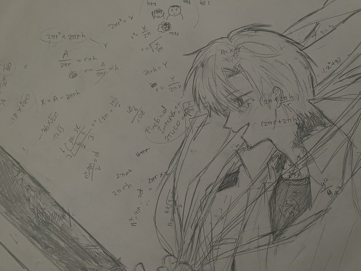 choesunja192's tweet image. 오늘 수학시험? 같은거 봣는데 한시간이나 남아서 최요원 그렷어요🥹