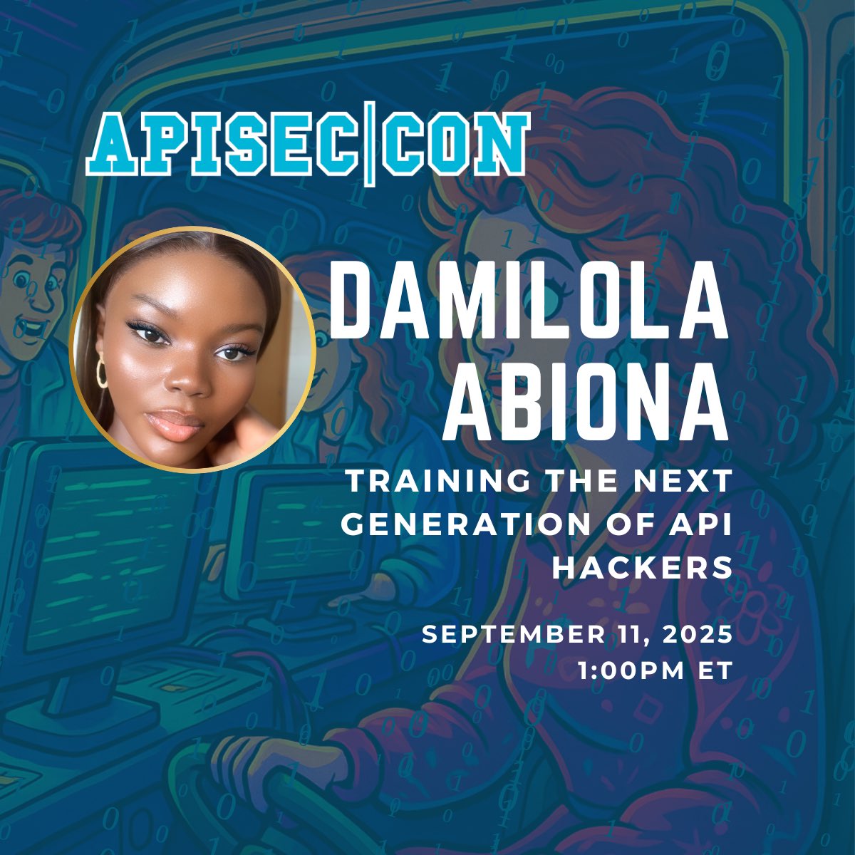 I’ll be speaking at #APISEC|CON on September 11th at 1:00pm ET (6PM WAT) 🎉
Just a while ago, I was on the other side learning, failing interviews, and wondering if I belonged in this space. Now, I get to share a global stage with some of the brightest minds in API security.👇