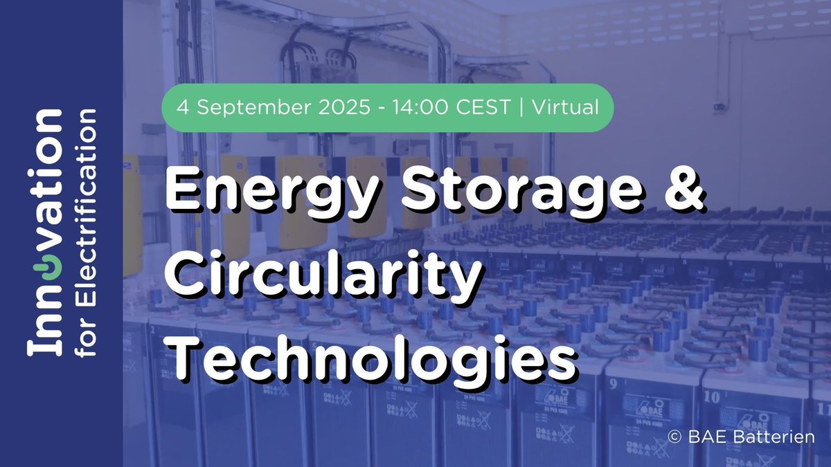 RuralElec's tweet image. 📢 LAST CHANCE TO REGISTER! 📢

The next episode of the Innovation 4 Electrification Webinar Series happens 𝘁𝗼𝗱𝗮𝘆! 

Experts from the sector will explore the latest innovations for the optimisation of energy storage systems, with the aim of maximising the value of…