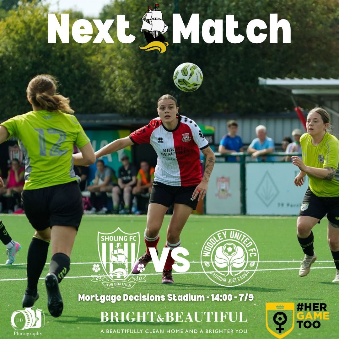 Our first home game of the season is this Sunday v <a href="/WoodleyUtdLFC/">Woodley United Ladies</a>
The Mortgage Decision Stadium - SO19 9PW

⚽ Kick Off 2pm 
🏟 Turnstiles open 1:15pm 
🍻 Bar Open 
🎟 Entry £6 / Blue-light card holders £3 / Sholing FC ST holders £3 / U18's Free

#UpTheBoatwomen 🚢