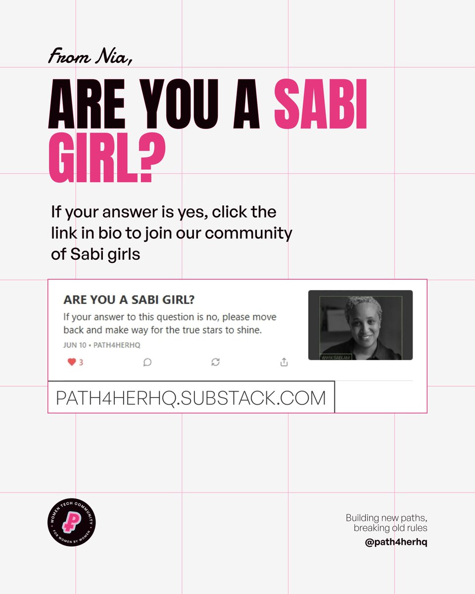 path4herhq's tweet image. Dear sabi girl, don&apos;t sleep on our newsletter🤭 
It’s packed with career gems, resources, and stories you’ll wish you saw sooner.
But don&apos;t worry we&apos;ve got you😉
Click the link👉   buff.ly/LDbvdZb 
to catch up on every edition you’ve missed.