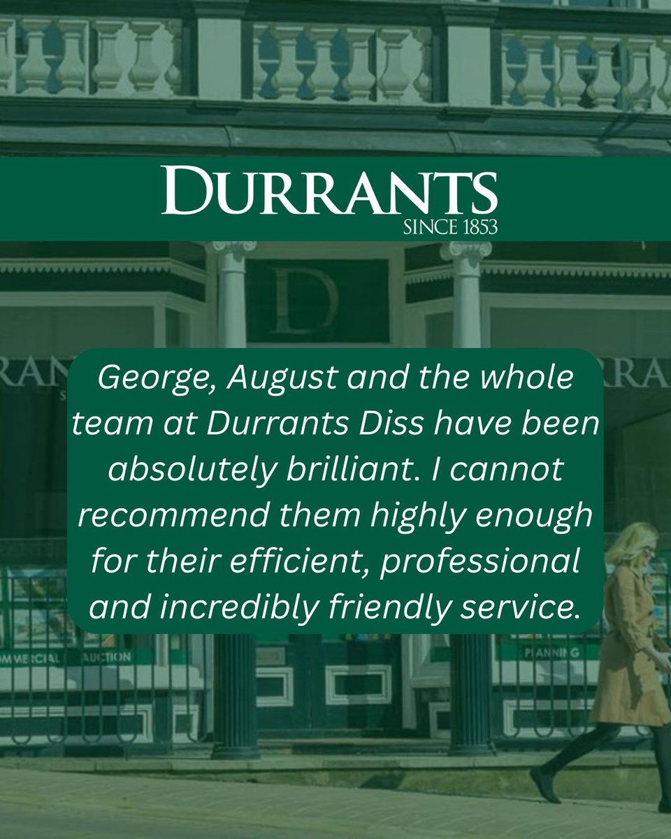 "Eficient, professional and incredibly friendly service" 🙌
Thank you to our clients for this fantastic review of our Diss branch! 👏 Special praise for George and August for their hard work. 🏡
#DurrantsDiss #TeamDurrants #ClientFeedback