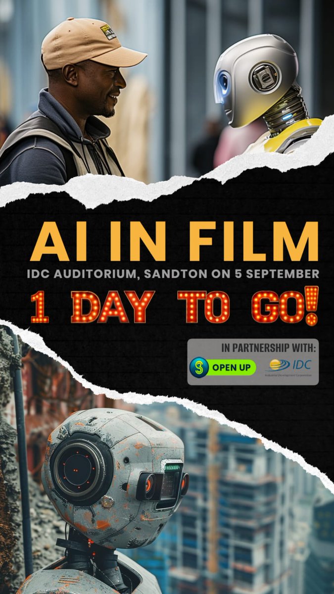 ONLY A DAY TO GO! 🚨

Registration is now CLOSED 🚫 we're thrilled to confirm that we are FULL CAPACITY. Get ready for an epic day of learning, networking, and innovation💡see you tomorrow!

 #AIInFilmSA #S3OpenUp <a href="/ntsibandem/">Mfundo Ntsibande</a> <a href="/SABC3/">S3</a> <a href="/MasechabaMposwa/">Masechaba Mposwa 💫🌕🕯️</a> <a href="/PennyLebyane/">PennyLebyane💚RasediLebyane</a> <a href="/TumishoMasha/">Tumisho Masha</a>