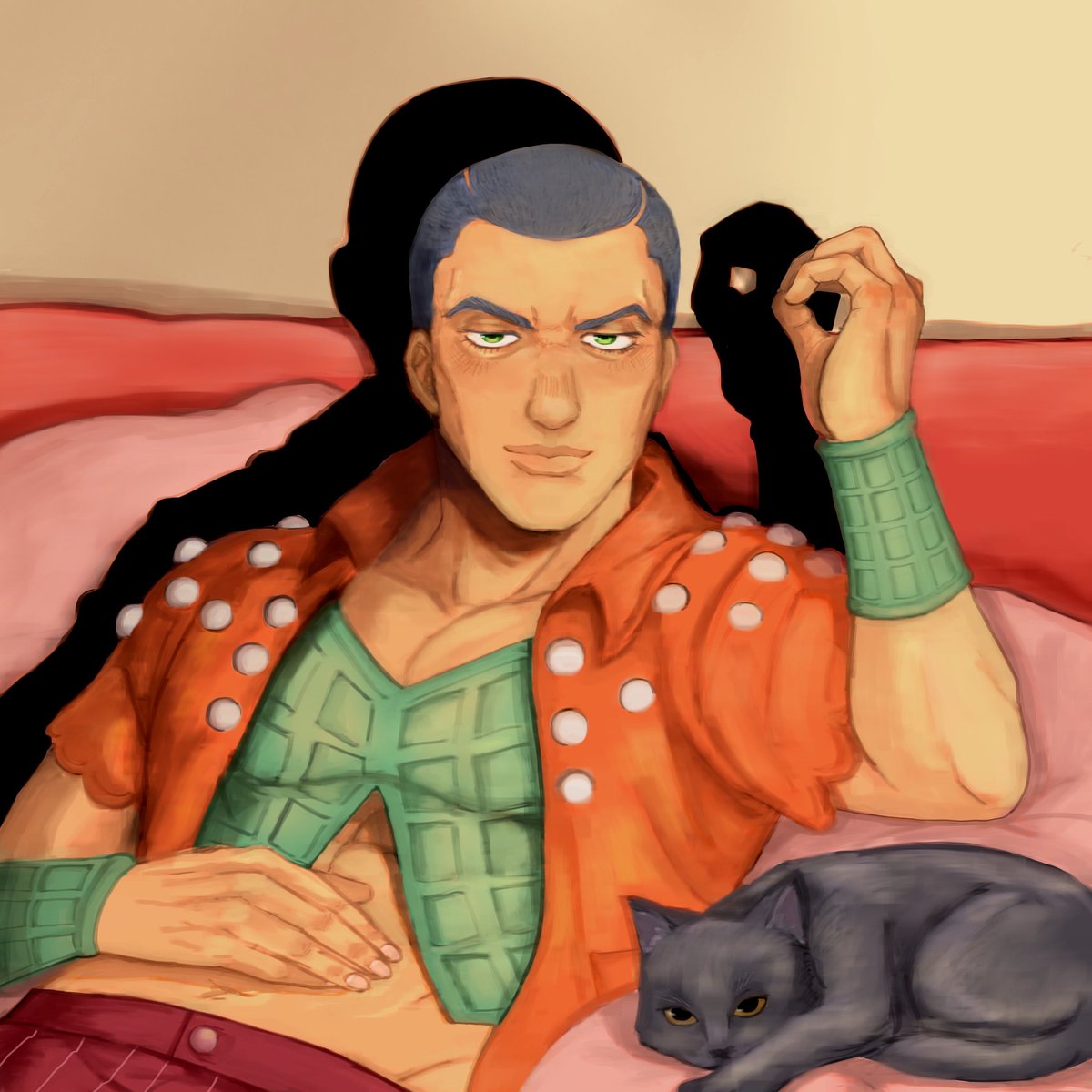 PKuwakij's tweet image. 🧀&amp;amp;😾

#Formaggio #JJBA #jjbafanart