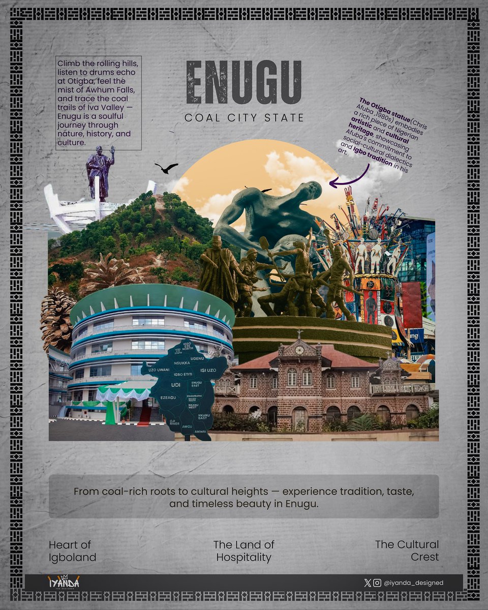 Credit for most images used goes to <a href="/UgwuKenechukw10/">KeneGraphy🦍📸🖤</a> 
Day 10:Enugu
Enugu State – where coal meets culture, and tradition dances with modern charm.From the lush Udi Hills to the sacred Awhum Waterfalls, every corner of Enugu tells a story. Explore the echoes of Nigeria’s...
